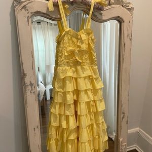 Sold out Ulla Johnson yellow cotton tiered sundress RRP $600 size small